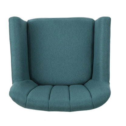 Vimora™ - Mid Century Modern Teal Fabric Club Chair with Birch Wood Legs
