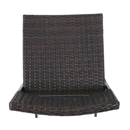 Vimora™ - Outdoor Foldable Wicker Barstools, Faux Rattan Patio Chairs, Brown Multi (Set of 2)