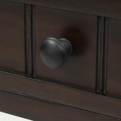 Sophie™️ - Narrow Console Desk with Storage Drawers and Bottom Shelf in Espresso
