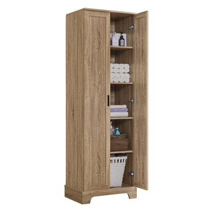 Vimora™ - Brown MDF Storage Cabinet with Adjustable Shelves for Bathroom and Office