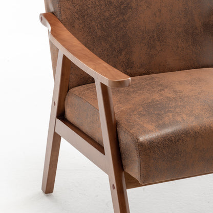 Vimora™ - Mid-Century Modern Accent Chair with Solid Wood Frame and Extra-Thick Backrest