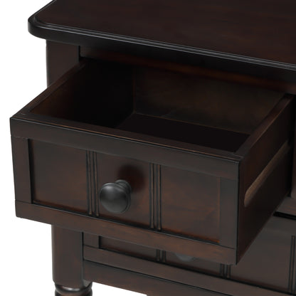 Sophie™️ - Narrow Console Desk with Storage Drawers and Bottom Shelf in Espresso