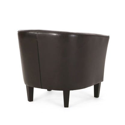 Vimora™ - Contemporary Brown Club Chair with Birch Wood Legs
