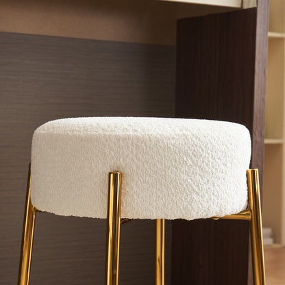 Vimora™ - 24" Modern Circular Bar Stools with Cushioned Seats and Support Legs (Set of 2)