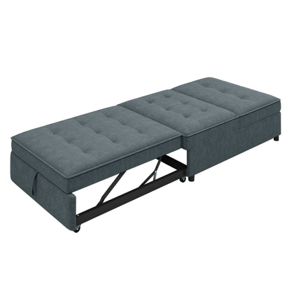 Vimora™ - Four in One Sofa Bed, Chair Bed, Ottoman with USB Port, Dark Blue