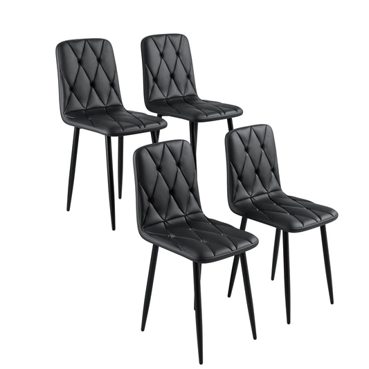 Vimora™ - Modern PU Leather Dining Chairs with Sturdy Metal Legs (Set of 4)