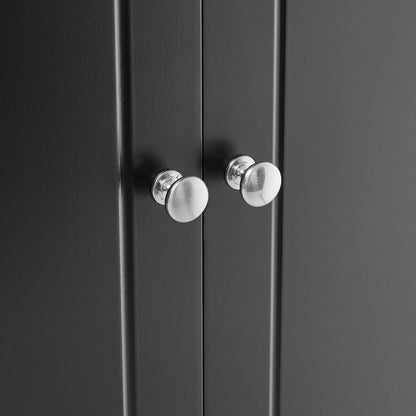 Vimora™ - Elegant Black Bathroom Floor Storage Cabinet with 4 Doors and Adjustable Shelves