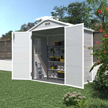Vimora™ - Weather Resistant 6' x 4.4' Resin Outdoor Storage Shed with Lockable Door