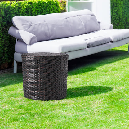 Vimora™ - Stylish Brown Wicker Weave Barrel Side Table for Outdoor Spaces