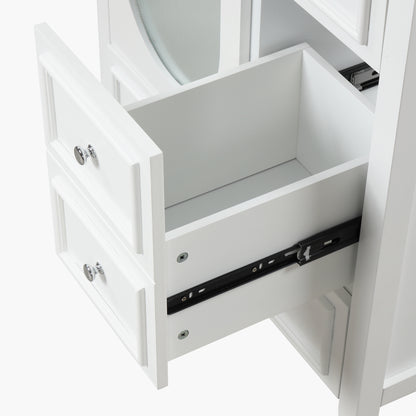 Vimora™ - White Bathroom Vanity with Sink, 3 Drawers, Solid Wood & MDF Cabinet