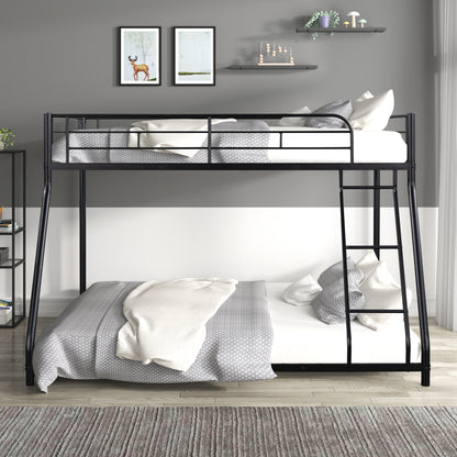 Vimora™ - Sturdy Metal Twin over Full Bunk Bed with Guardrails, Noise Reduction & Space Saving Design