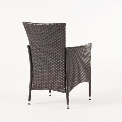 Vimora™ - Outdoor Brown PE Wicker Dining Chairs with Waterproof Cushions (Set of 2)