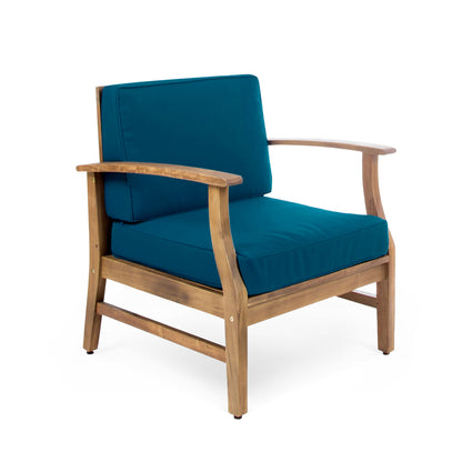 Vimora™ - Blue Acacia Wood Club Chair, Modern Weather Resistant Patio Furniture