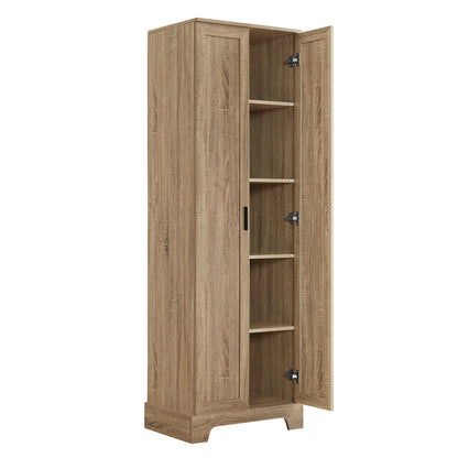 Vimora™ - Brown MDF Storage Cabinet with Adjustable Shelves for Bathroom and Office