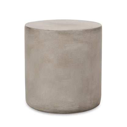 Vimora™ - Light Gray Lightweight Concrete Side Table with Modern Cylindrical Design