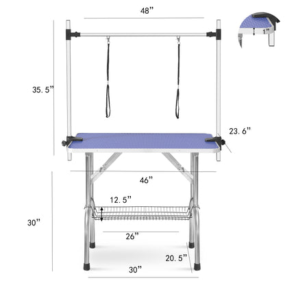 Vimora™ - Large Heavy Duty Pet Grooming Table with Adjustable Arm & Safety Clamps