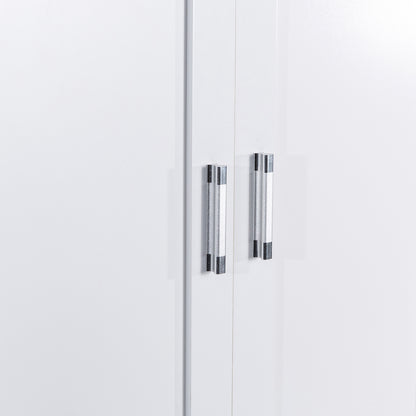 Vimora™ - Tall White Bathroom Storage Cabinet with Doors, Drawers & Adjustable Shelf