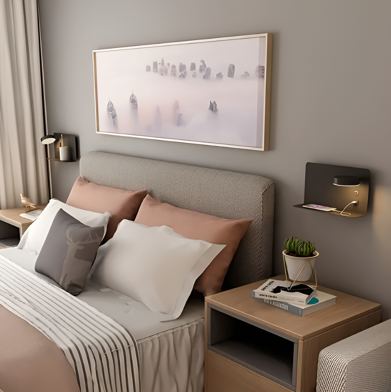 DazzleShelf™ LED Night Light with USB Charging Shelf for Organized Bedrooms 3