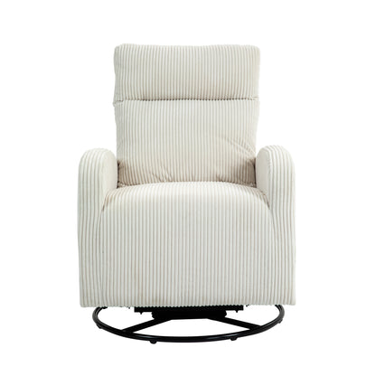 Vimora™ - Beige Upholstered Swivel Glider Rocking Chair