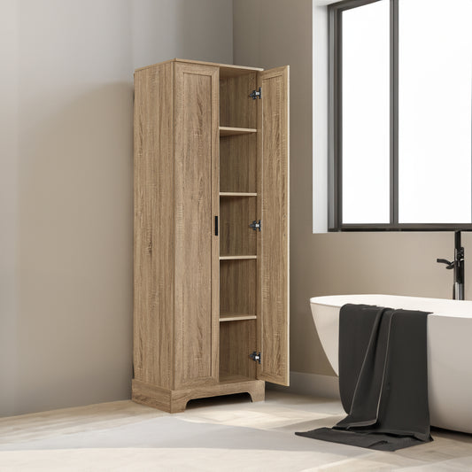 Vimora™ - Brown MDF Storage Cabinet with Adjustable Shelves for Bathroom and Office