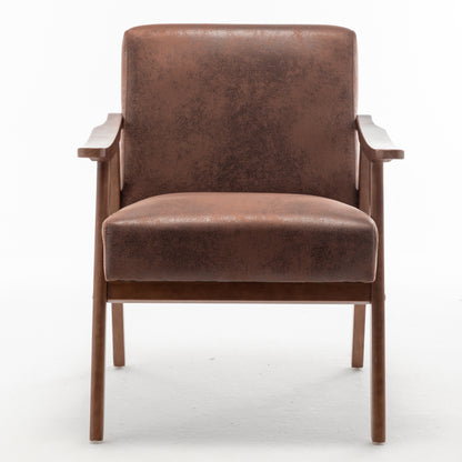 Vimora™ - Mid-Century Modern Accent Chair with Solid Wood Frame and Extra-Thick Backrest