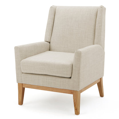 Vimora™ - Mid Century Beige Fabric Accent Chair