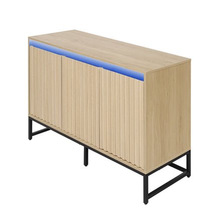 Vimora™ - Modern 3-Door Sideboard with LED Lights and Adjustable Shelves for Stylish Storage