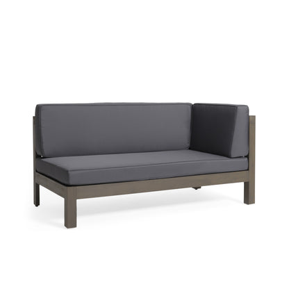 Vimora™ - Right Corner Bench in Dark Grey with Water-Resistant Cushions