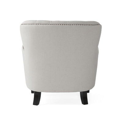 Vimora™ - Contemporary Light Grey Club Chair and Ottoman Set