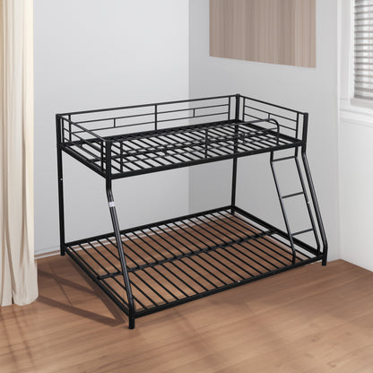 Vimora™ - Sturdy Metal Twin over Full Bunk Bed with Guardrails, Noise Reduction & Space Saving Design