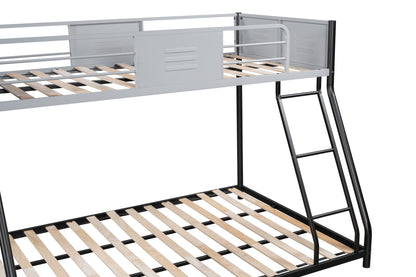 Vimora™ - Heavy-Duty Twin Over Full Bunk Bed with Noise Reduction and Safety Guardrails