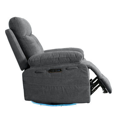Vimora™ - Rotating Electric Recliner Lounge Chair with Bluetooth, LED Light & Adjustable Footrest