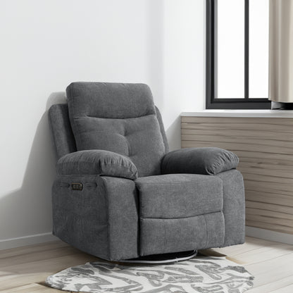 Vimora™ - Rotating Electric Recliner Lounge Chair with Bluetooth, LED Light & Adjustable Footrest