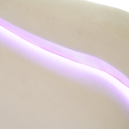 Vimora™ - Full Size Velvet LED Bed Frame with Adjustable Headboard