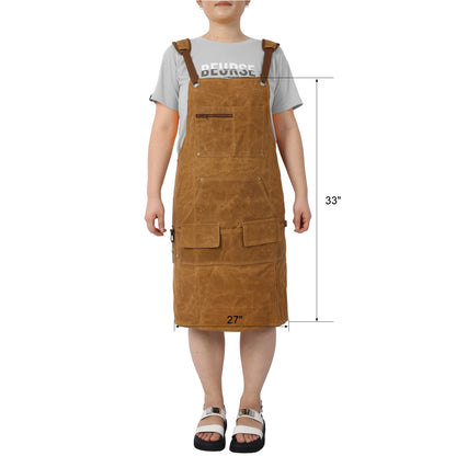 Vimora™ - Heavy-Duty Waxed Canvas Tool Apron, Fully Adjustable & Water-Resistant