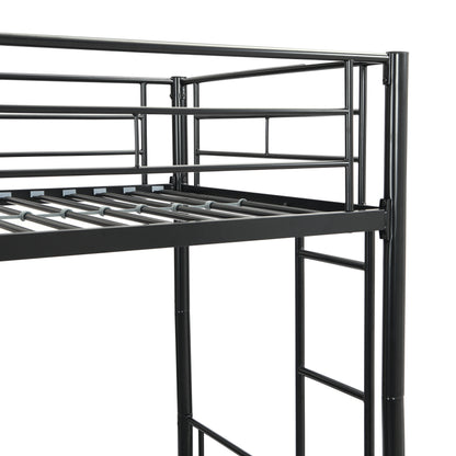 Vimora™ - Black Metal Bunk Bed with Trundle, Space-Saving & Sturdy Twin Frame