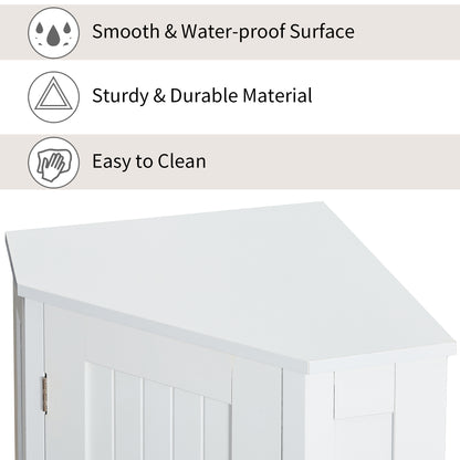 Vimora™ - White Triangle Corner Bathroom Storage Cabinet with Adjustable Shelves