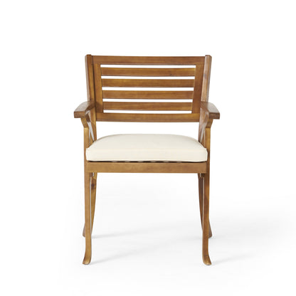 Vimora™ - Teak Acacia Wood Dining Chairs with Water-Resistant Cushions (Set of 2)