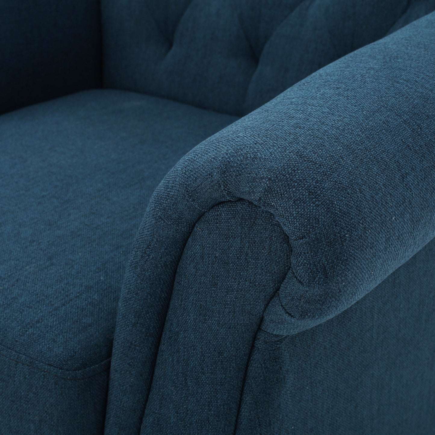 Vimora™ - Springfield Tufted Navy Blue Fabric Club Chair with Nailhead Trim and Cushion