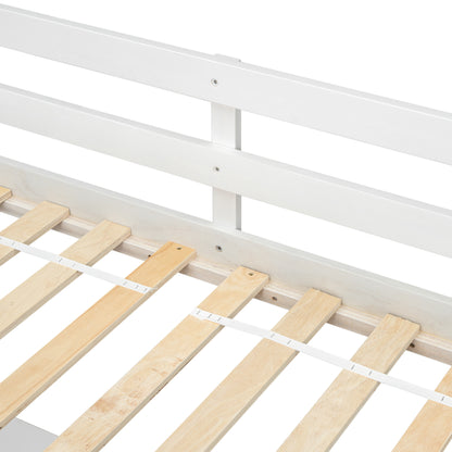 Vimora™ - Twin Loft Wood Bed with Built-in Desk, Storage Cabinet, Guardrails, and Ladder