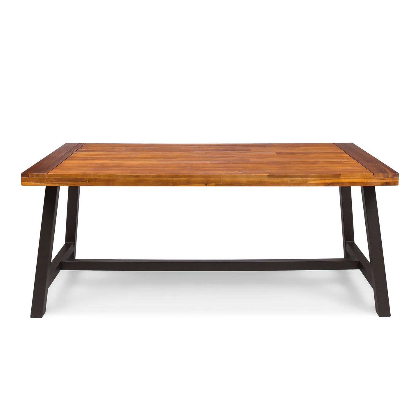 Vimora™ - Outdoor Acacia Wood Dining Table with Rustic Metal Legs
