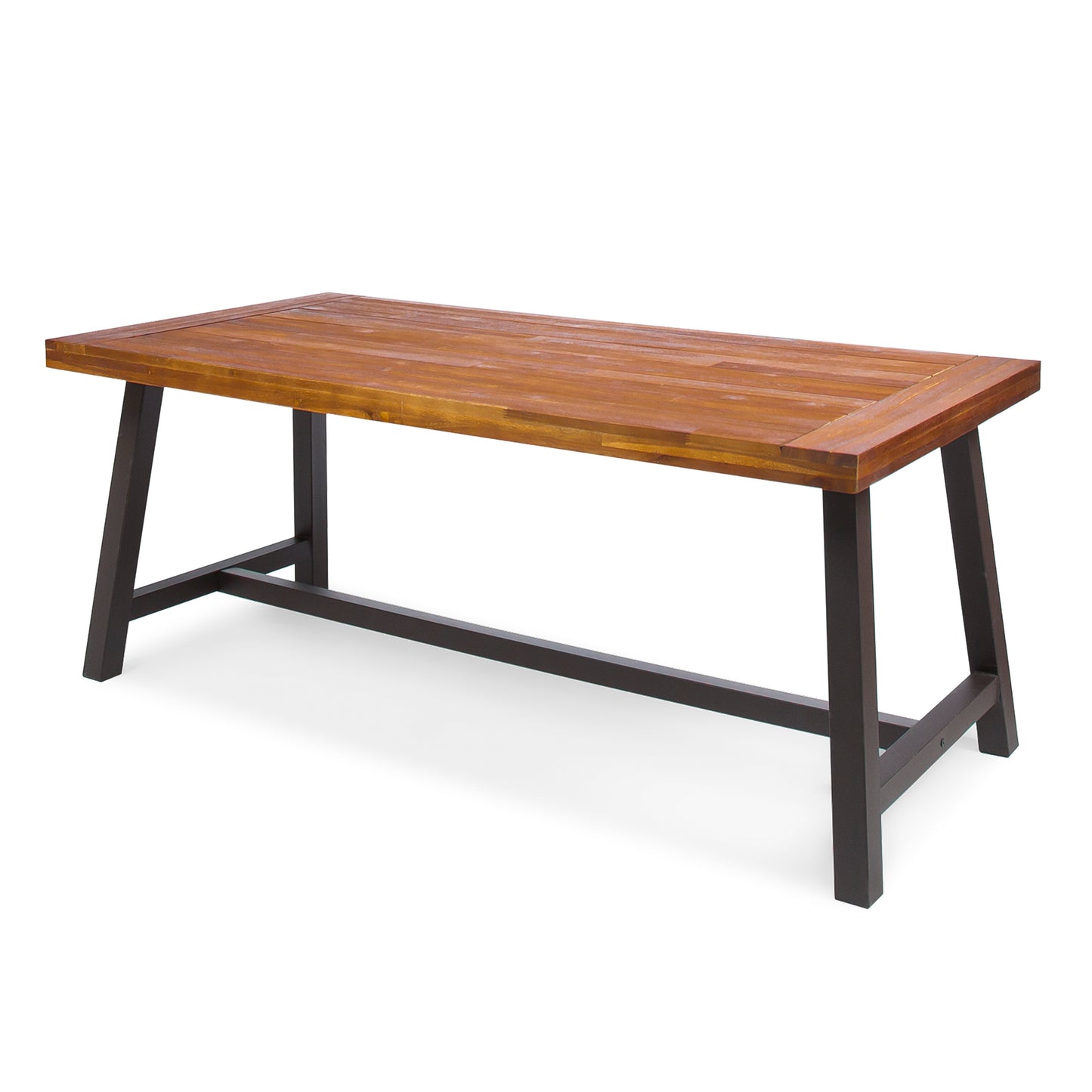 Vimora™ - Outdoor Acacia Wood Dining Table with Rustic Metal Legs