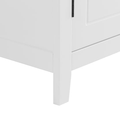 Vimora™ - Elegant White Bathroom Floor Storage Cabinet with Adjustable Shelves & 4 Doors