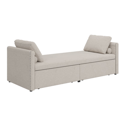 Vimora™ - Modern Linen Chaise Lounger Daybed with Storage Drawers