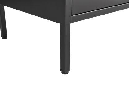 Vimora™ - Kitchen Buffet Server Table with Doors, Metal Sideboard Console Cabinet in Black