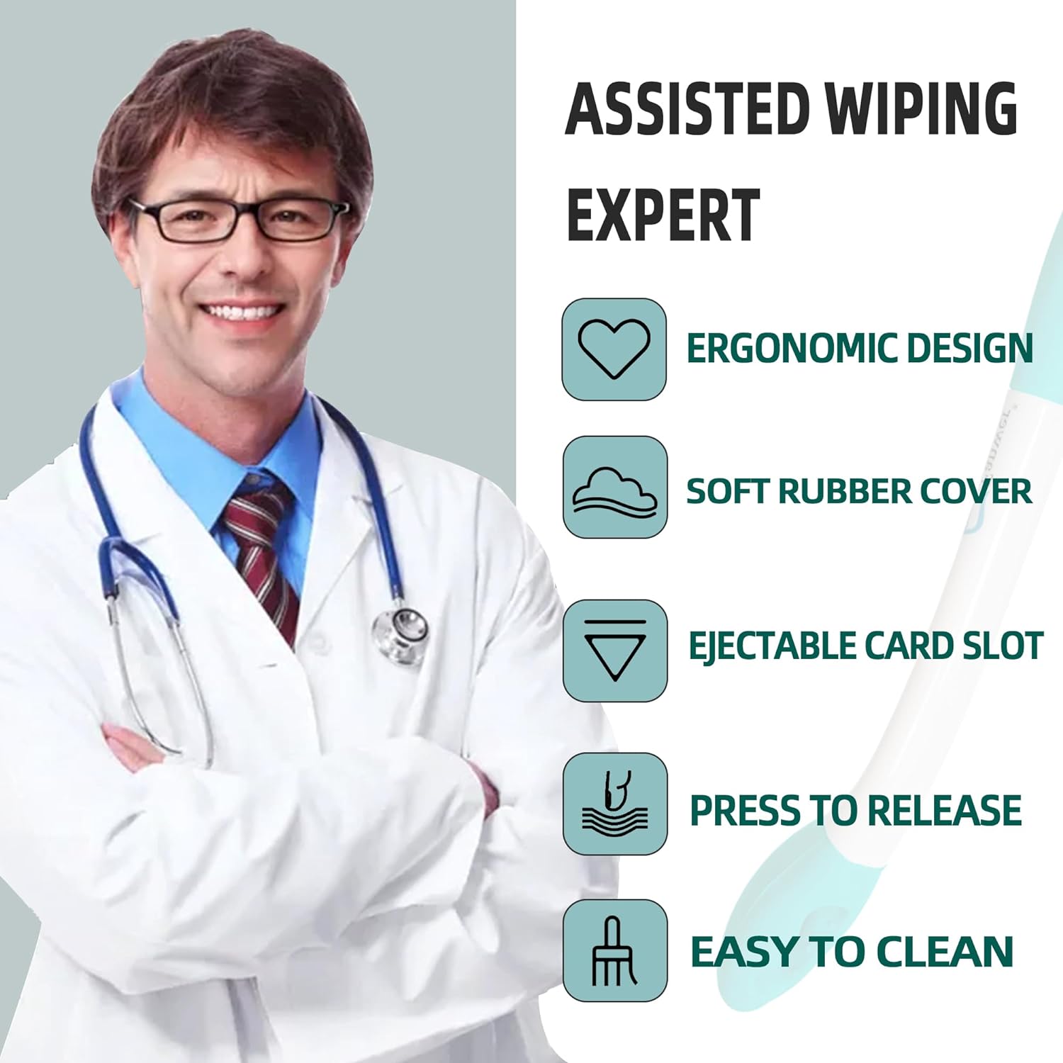 Fanwer™ Toilet Aid for Wiping - 2pcs Long Reach Comfort Wiper for Limited Mobility 3
