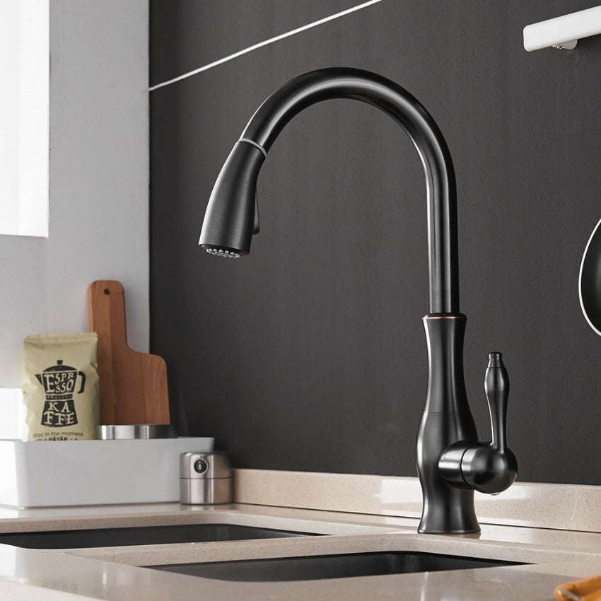 FlexiFlow™ Retractable Kitchen Faucet with Sprayer for Effortless Cooking 3