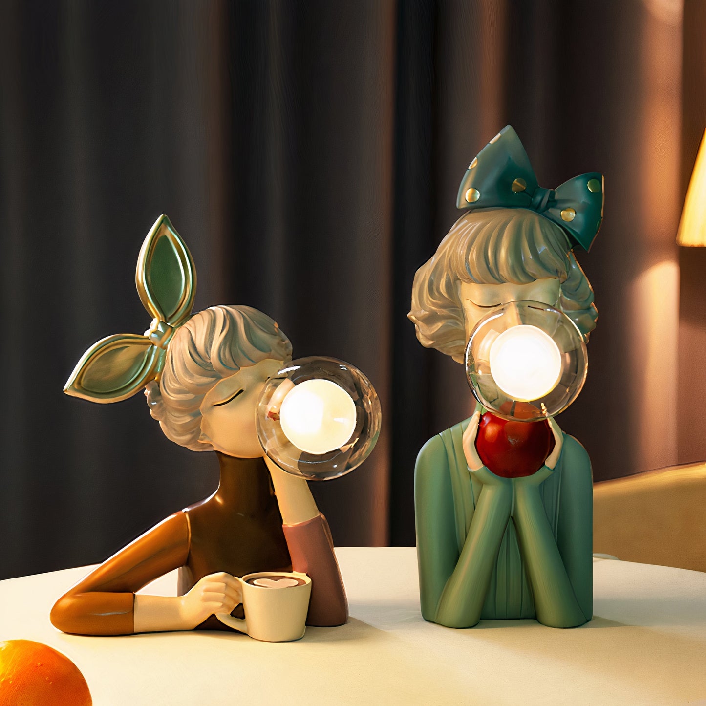 GlowGum™ Artisan Sisters Table Lamp - Handcrafted Elegance for Bedside or Desk 3