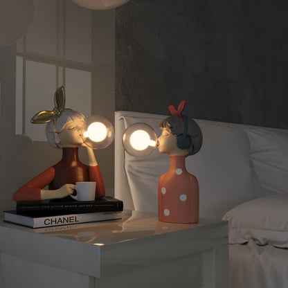 GlowGum™ Artisan Sisters Table Lamp - Handcrafted Elegance for Bedside or Desk 5