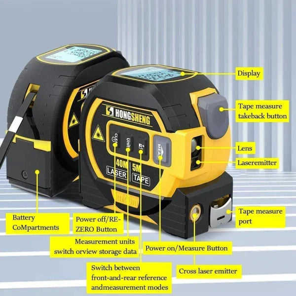 LaserPro™ 3-In-1 Infrared Laser Tape for Accurate Measuring and Construction 4